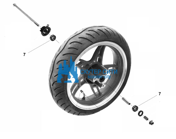 Переднее колесо на скутер